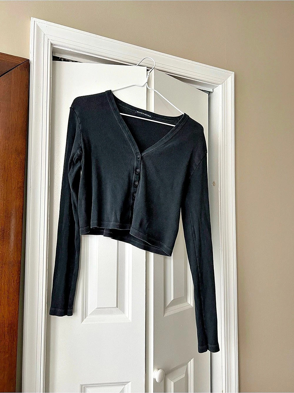 Brandy Melville Black Long Sleeve Top/Button Down/Cardigan-Style, OSFA One Size